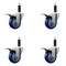 Service Caster 3.5'' Blue Poly Swivel 1'' Expanding Stem Caster Set Total Lock Brake, 4PK SCC-EXTTL20S3514-PPUB-BLUE-1-4 - alternate 1